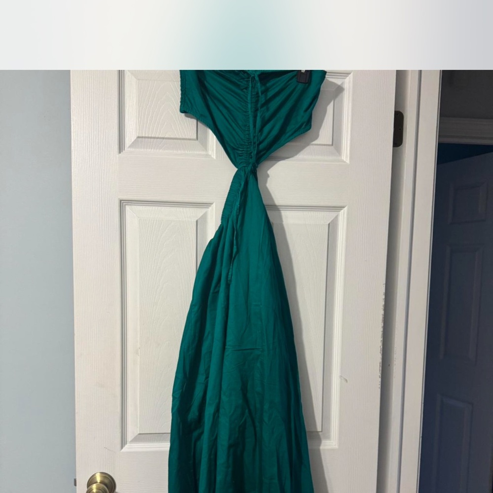 Strapless Teal Maxi Dress